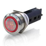 hm 8455 rvs buzzer led 24v rood