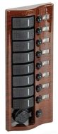 schakelpaneel 9v horizontaal mahony look 8 1 socket 12v
