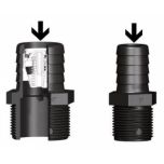 terugslagklep tule 25mm 1 inch zwart
