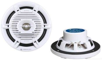 twin white speakers wit rond 160mm