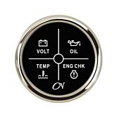 4 led alarminstrument zwart chroom