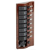 schakelpaneel 9v horizontaal mahony look 8 1 socket 12v