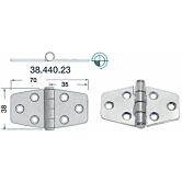 scharnier rvs 70x38
